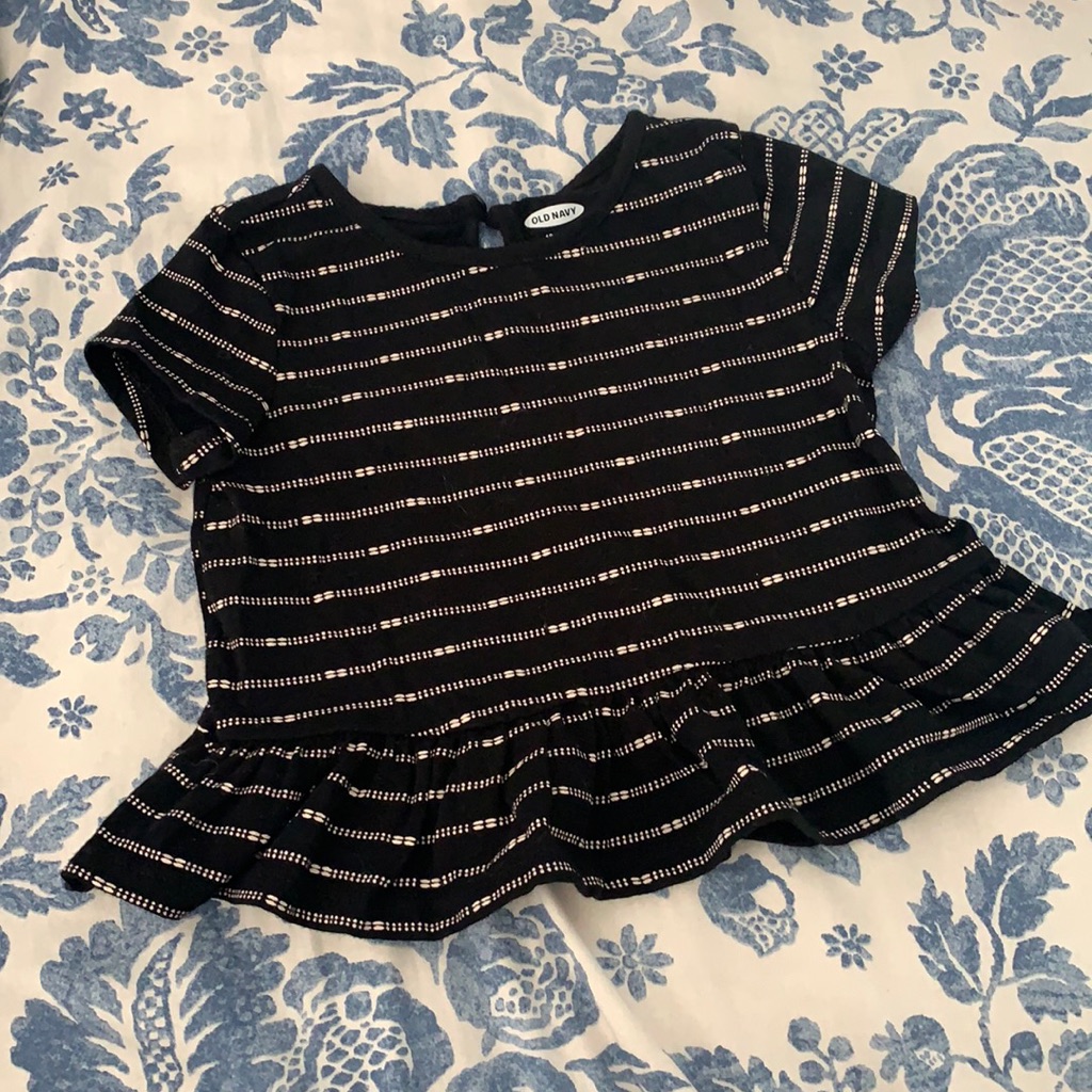 18-24m Black Peplum Top W/ Design